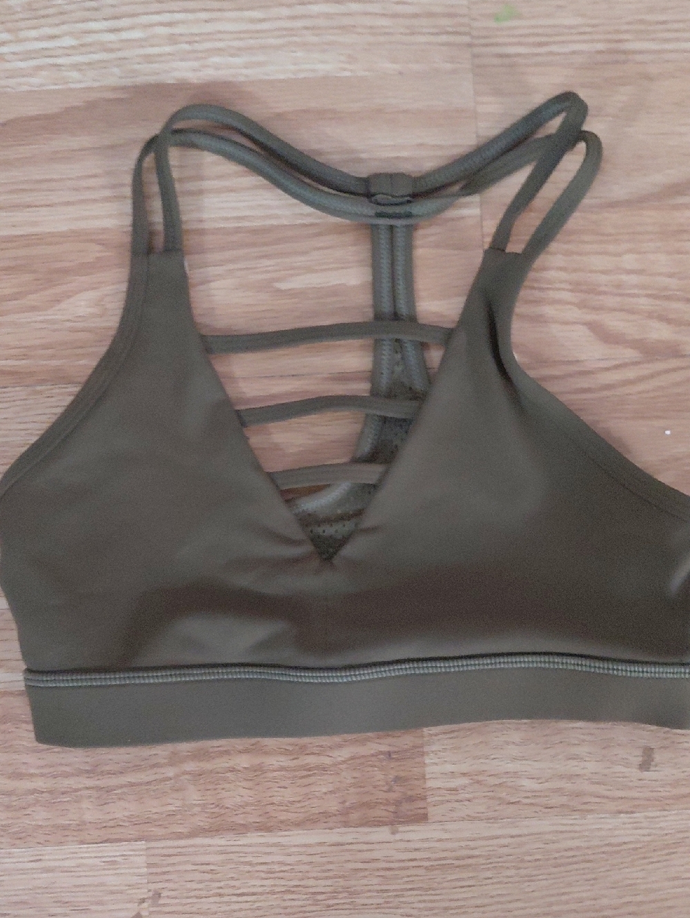 ZYIA Olive Green Strappy Sports Bra